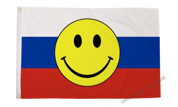 Russia Smiley Face Flag CLEARANCE (50% off)